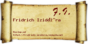 Fridrich Izidóra névjegykártya